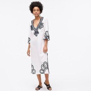 J. Crew White and Navy Maxi Dress Coverup